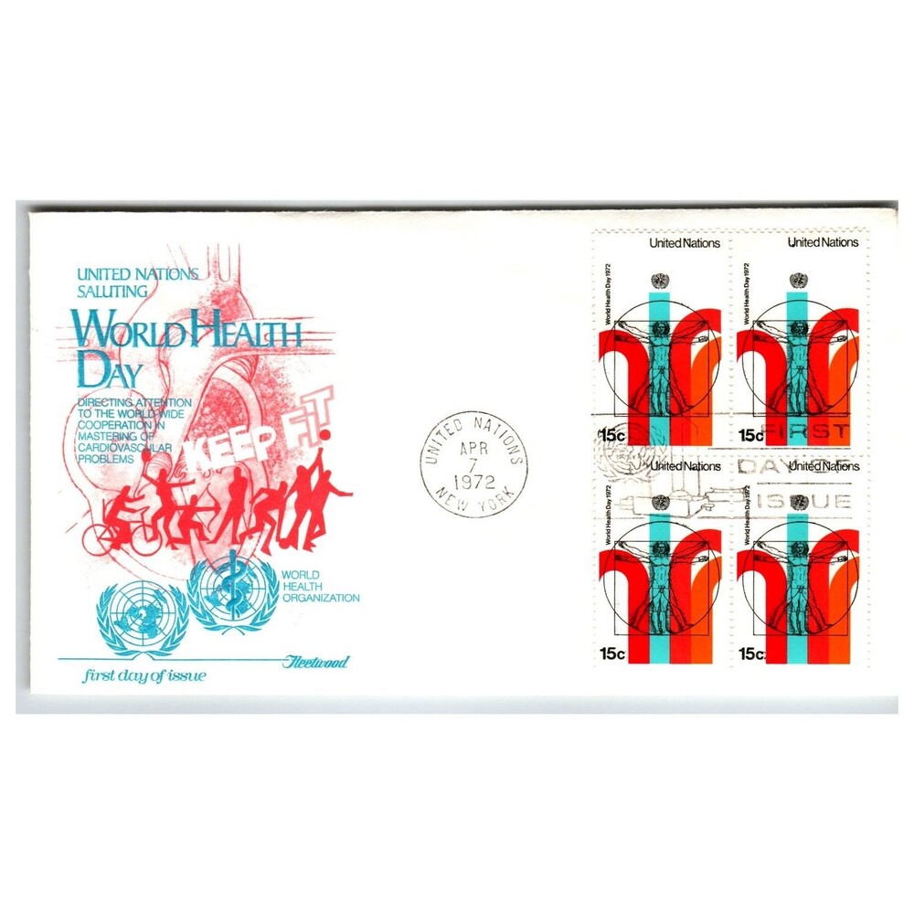 United Nations FDC 1972 New York World Health Day Scott #202